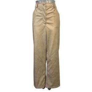 Halogen Gold Pleather Wide Leg Pants Women's Size 12